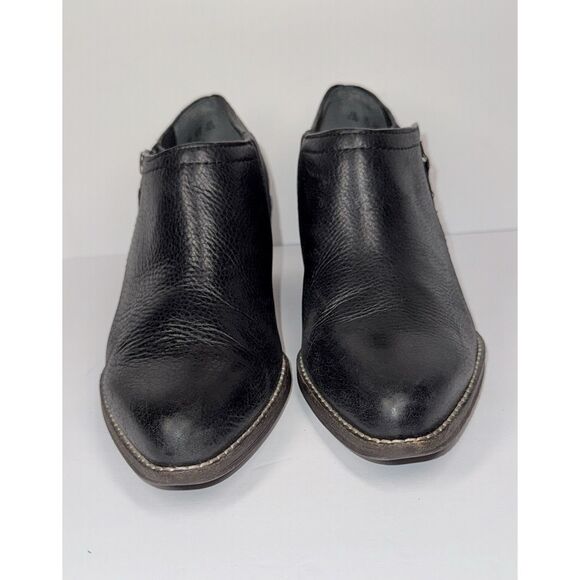 Zodiac Black Leather Shootie Pointed Toe Bootie Western Heel Ankle Boot Zip 7.5 - Picture 3 of 16